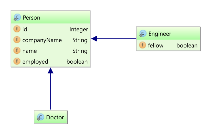 Entity class diagram